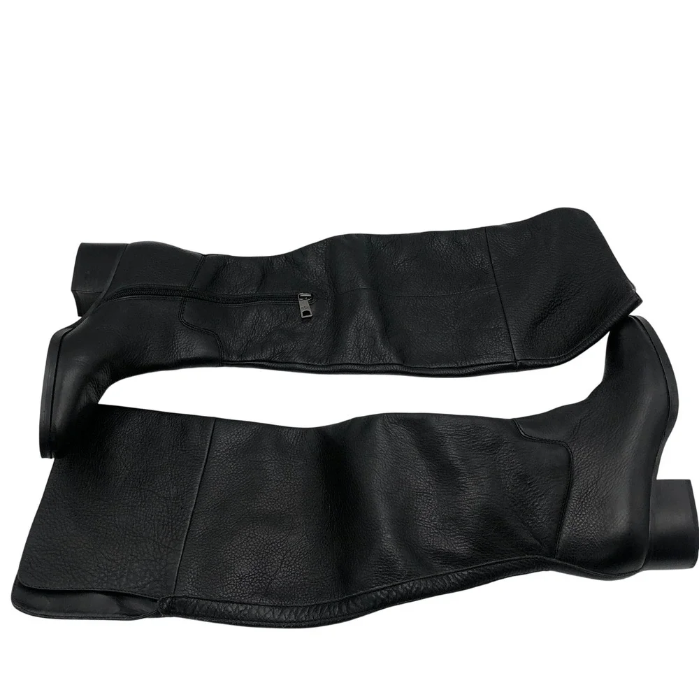 Lauren Ralph Lauren Dallyce Over The Knee Boots Womens 7 Black Leather